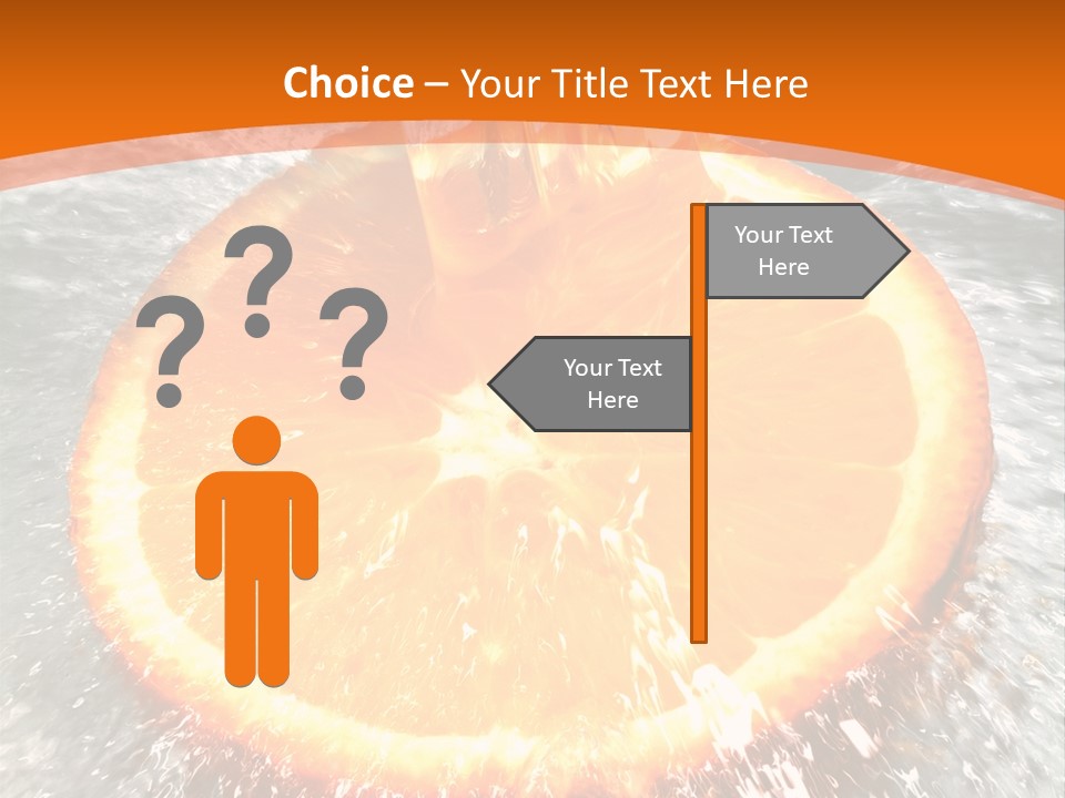 An Orange Being Squeezed Into Water With A Fork PowerPoint Template