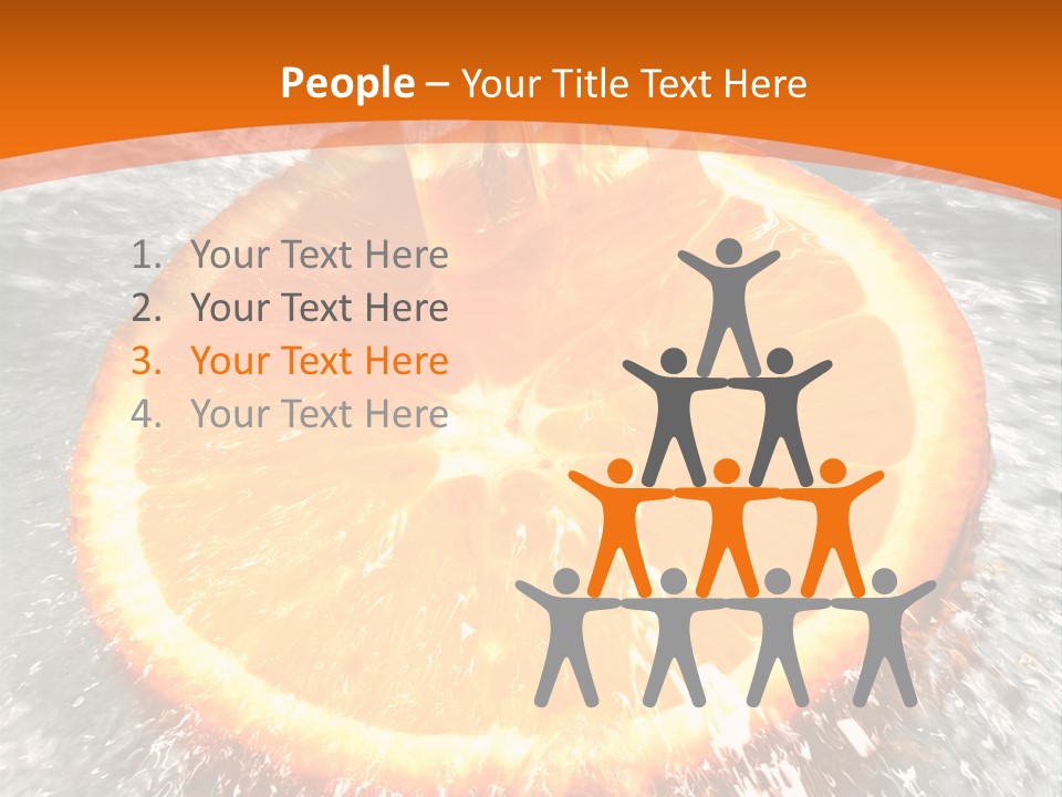 An Orange Being Squeezed Into Water With A Fork PowerPoint Template