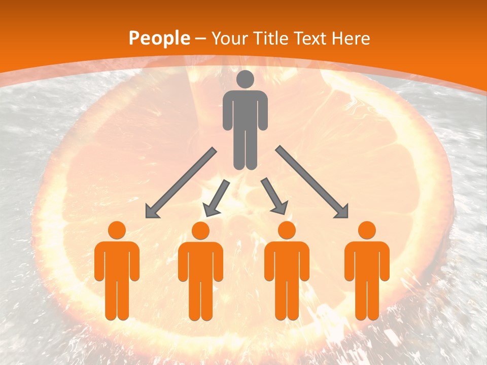 An Orange Being Squeezed Into Water With A Fork PowerPoint Template