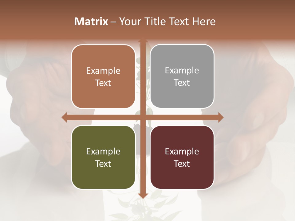 Business Men Holding A Plant Between Hands On White PowerPoint Template