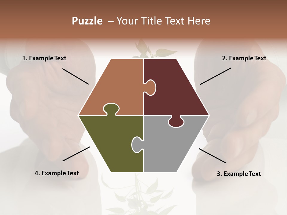 Business Men Holding A Plant Between Hands On White PowerPoint Template