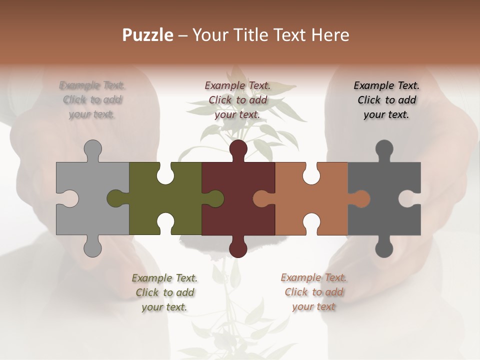 Business Men Holding A Plant Between Hands On White PowerPoint Template