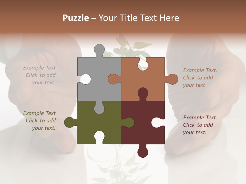 Business Men Holding A Plant Between Hands On White PowerPoint Template