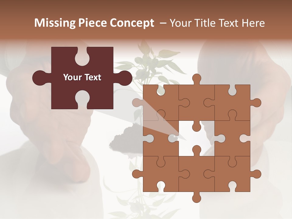 Business Men Holding A Plant Between Hands On White PowerPoint Template