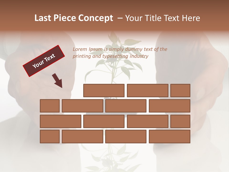 Business Men Holding A Plant Between Hands On White PowerPoint Template