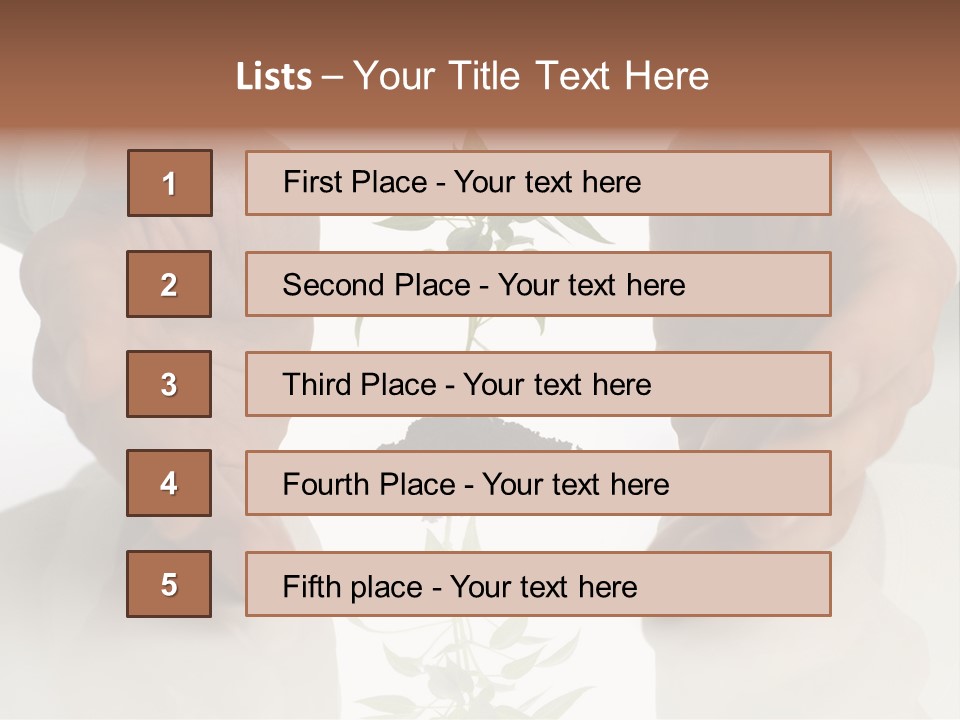 Business Men Holding A Plant Between Hands On White PowerPoint Template