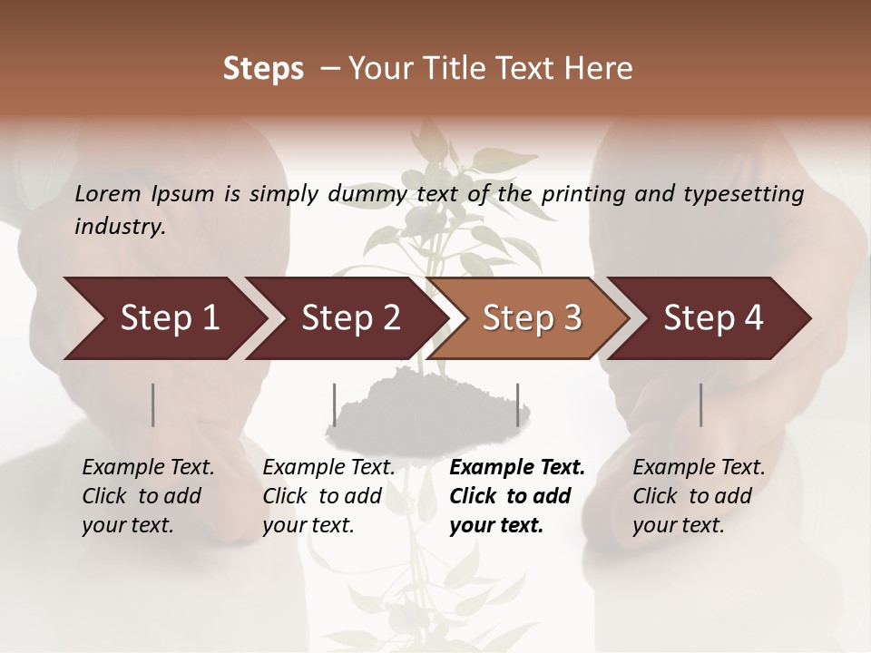 Business Men Holding A Plant Between Hands On White PowerPoint Template