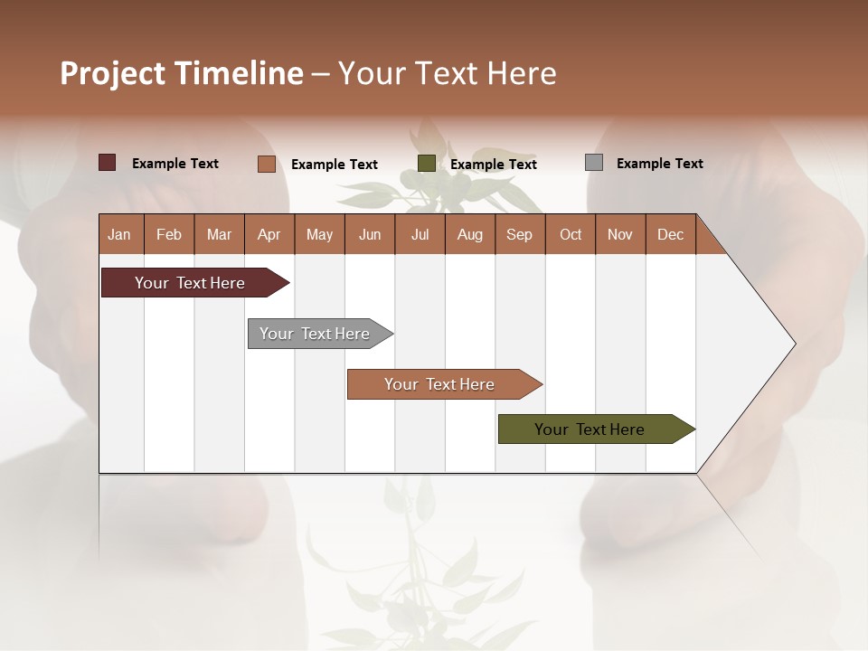Business Men Holding A Plant Between Hands On White PowerPoint Template
