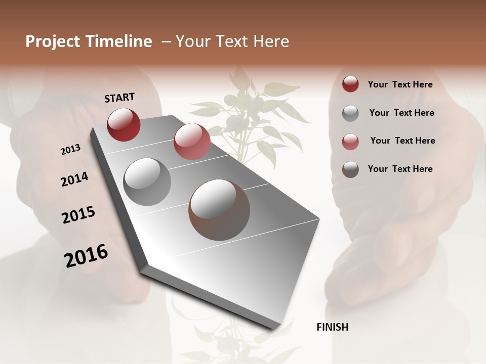 Business Men Holding A Plant Between Hands On White PowerPoint Template