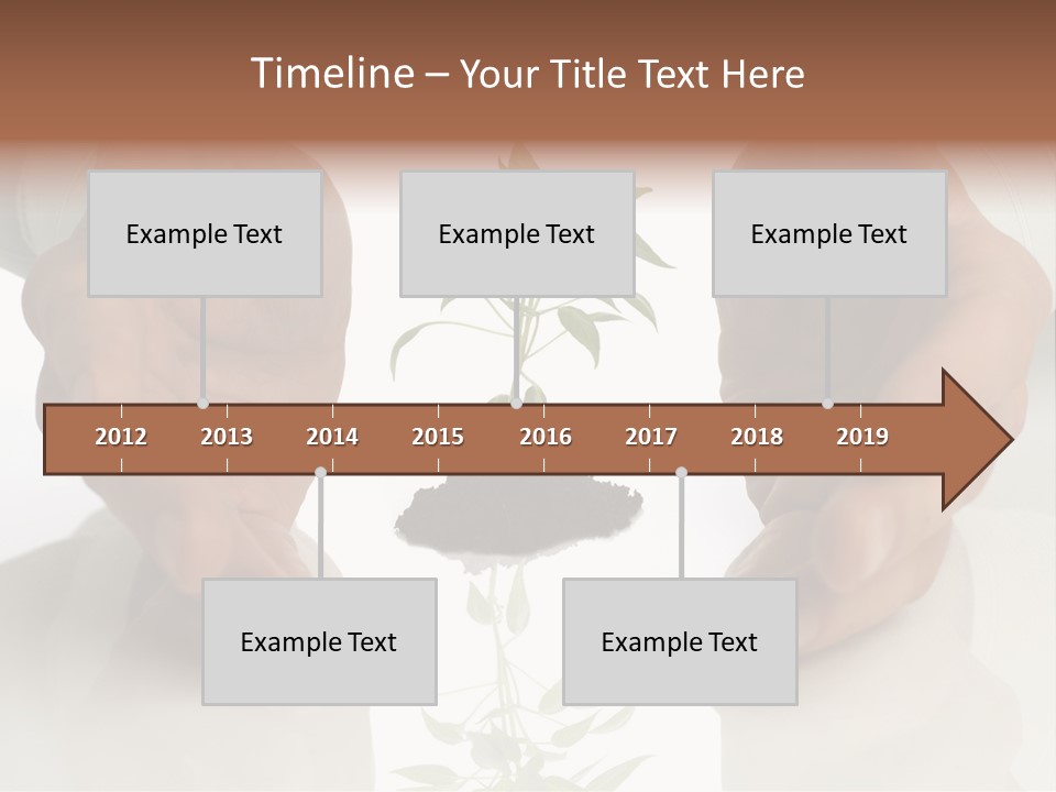 Business Men Holding A Plant Between Hands On White PowerPoint Template