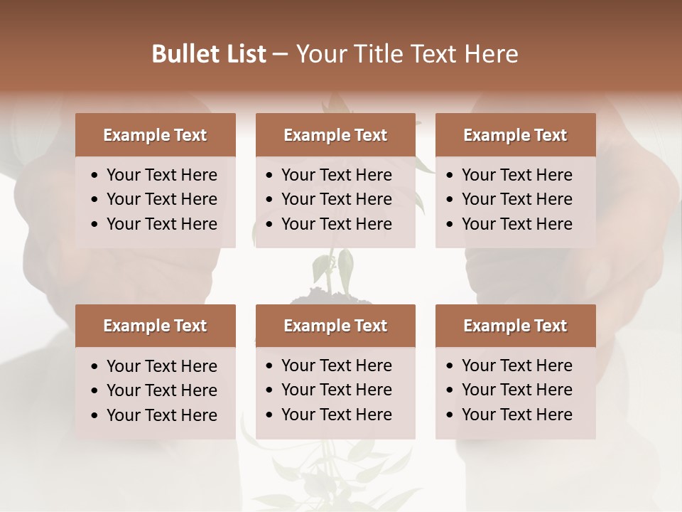 Business Men Holding A Plant Between Hands On White PowerPoint Template