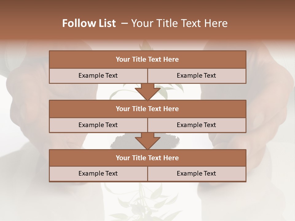 Business Men Holding A Plant Between Hands On White PowerPoint Template
