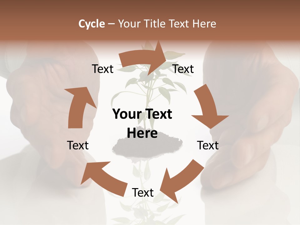 Business Men Holding A Plant Between Hands On White PowerPoint Template