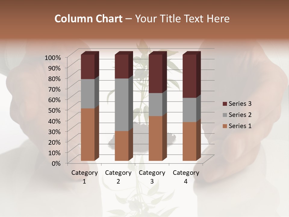 Business Men Holding A Plant Between Hands On White PowerPoint Template