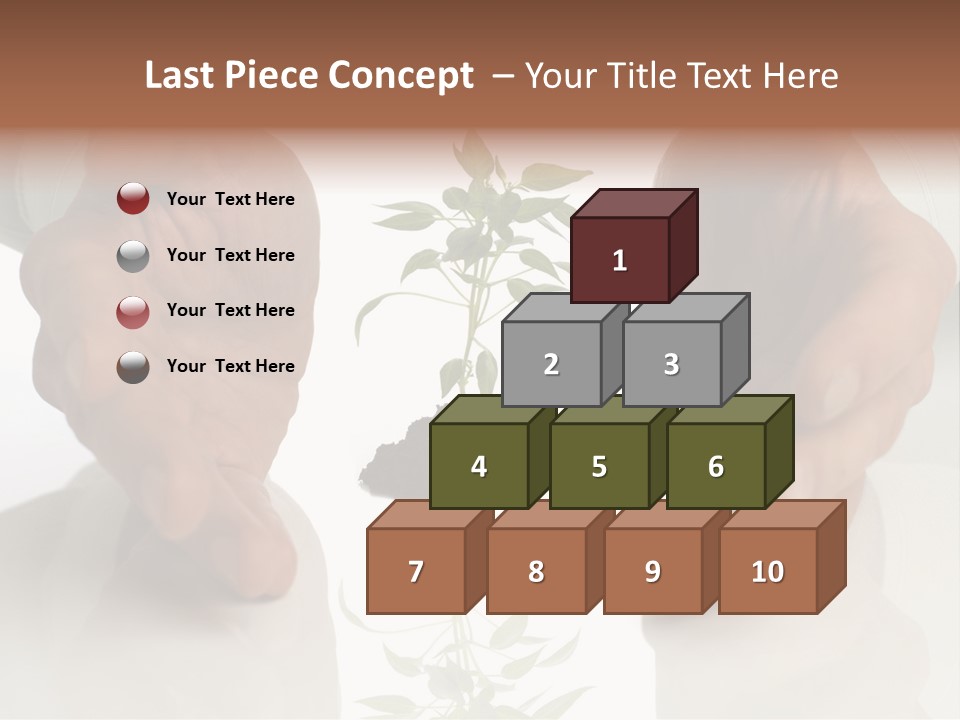 Business Men Holding A Plant Between Hands On White PowerPoint Template