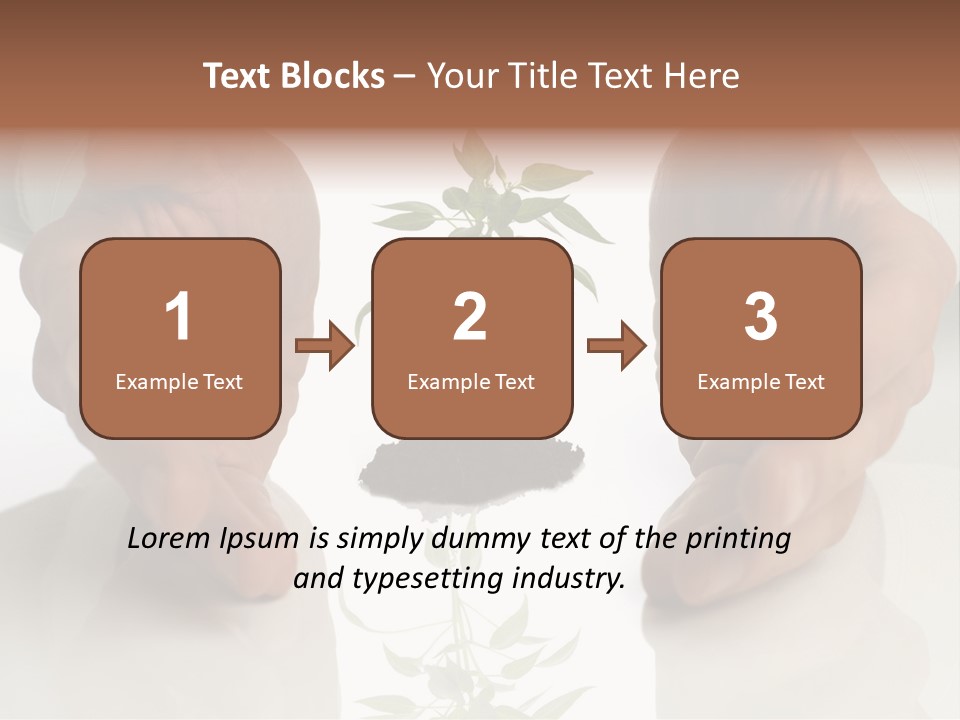 Business Men Holding A Plant Between Hands On White PowerPoint Template