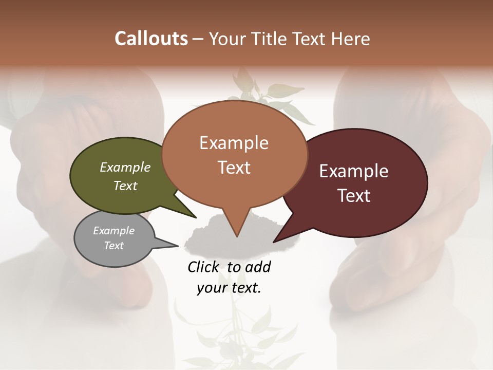 Business Men Holding A Plant Between Hands On White PowerPoint Template