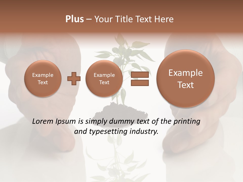 Business Men Holding A Plant Between Hands On White PowerPoint Template