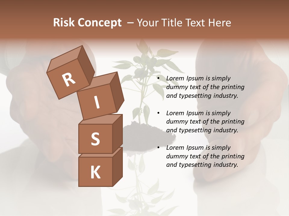 Business Men Holding A Plant Between Hands On White PowerPoint Template