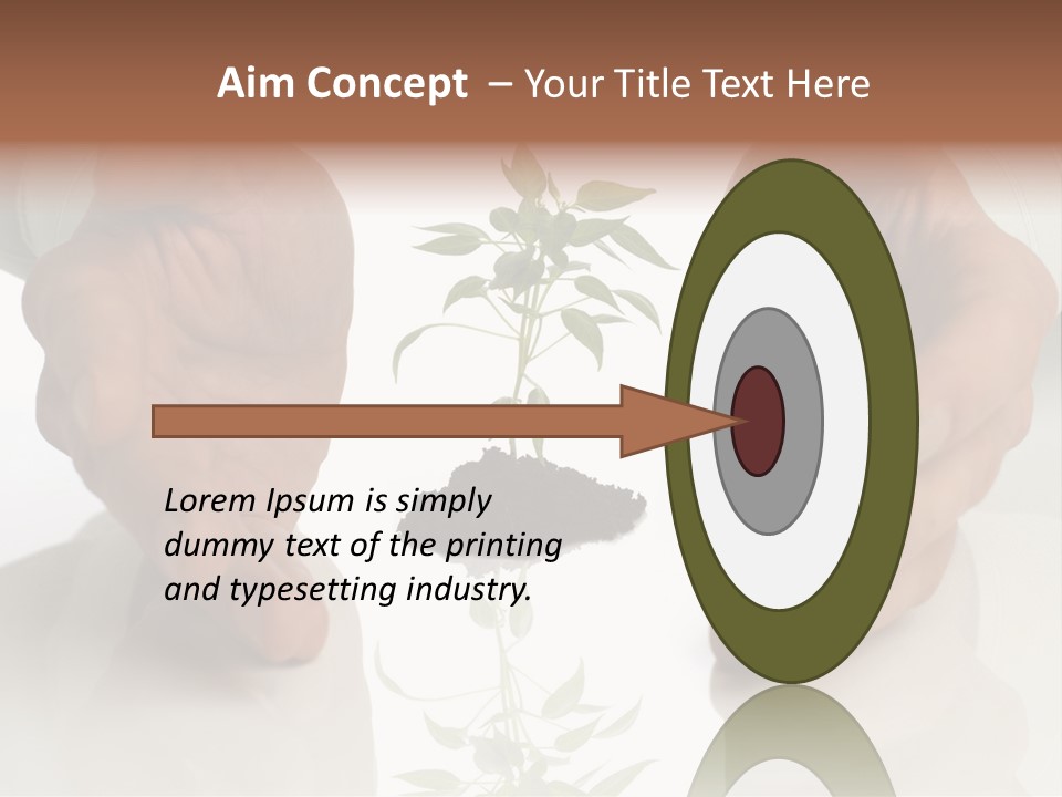 Business Men Holding A Plant Between Hands On White PowerPoint Template