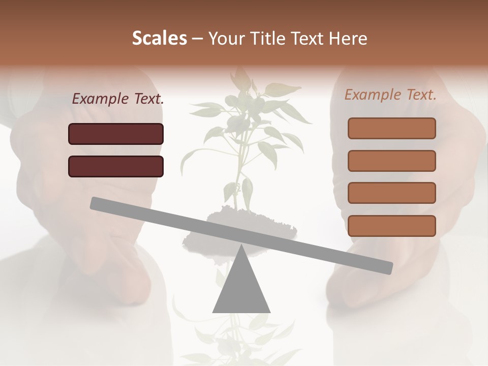 Business Men Holding A Plant Between Hands On White PowerPoint Template