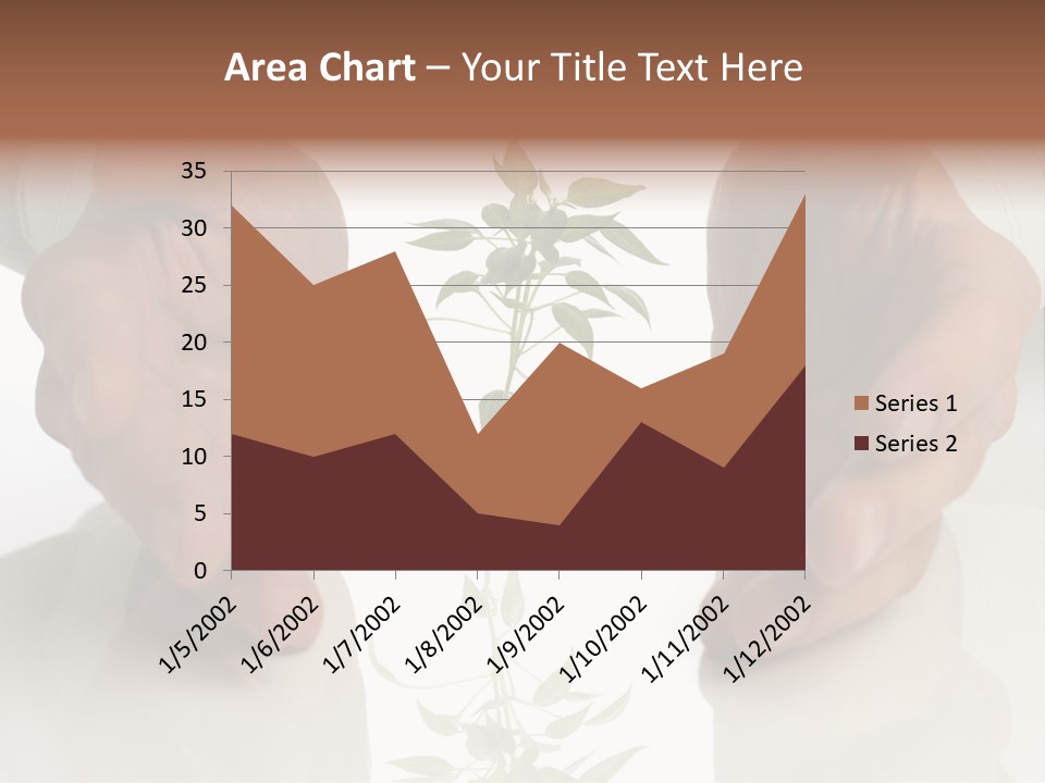 Business Men Holding A Plant Between Hands On White PowerPoint Template