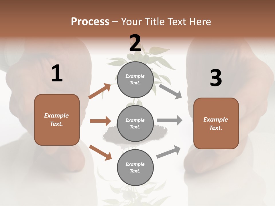 Business Men Holding A Plant Between Hands On White PowerPoint Template