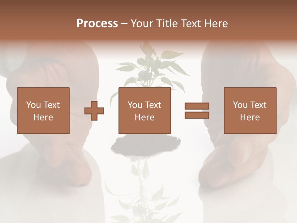 Business Men Holding A Plant Between Hands On White PowerPoint Template