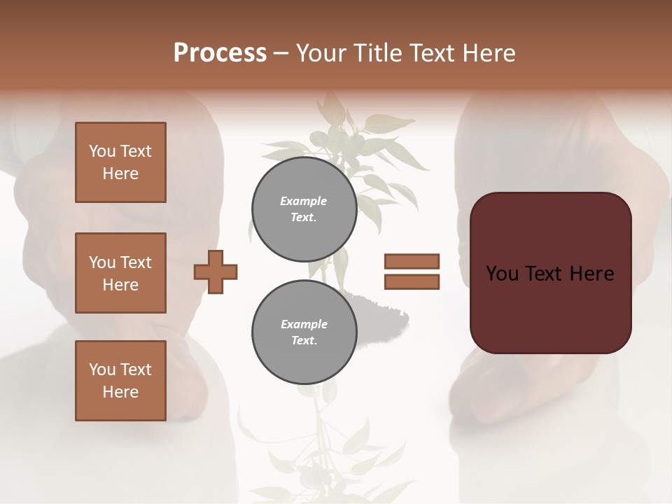 Business Men Holding A Plant Between Hands On White PowerPoint Template