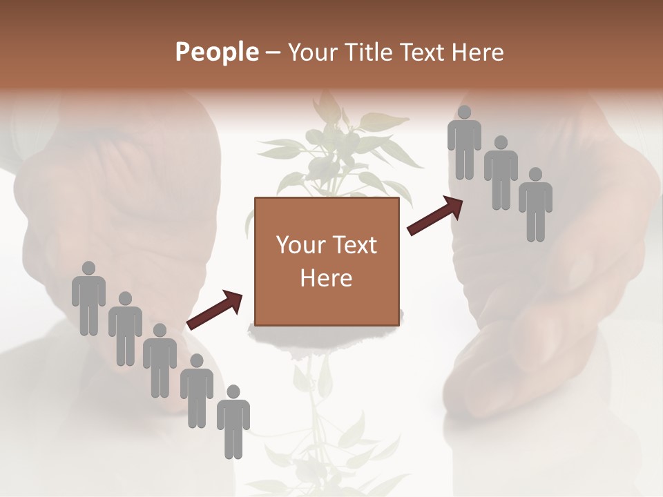 Business Men Holding A Plant Between Hands On White PowerPoint Template