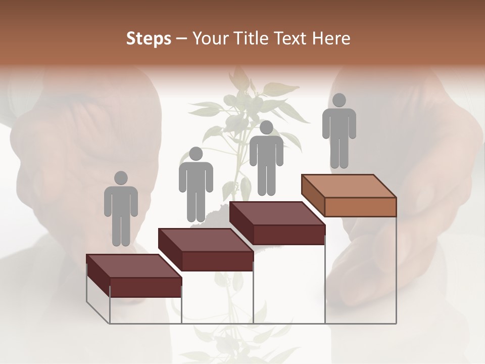 Business Men Holding A Plant Between Hands On White PowerPoint Template