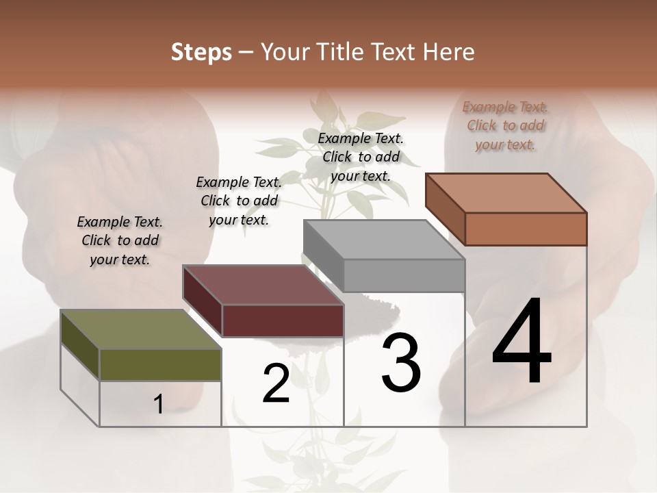 Business Men Holding A Plant Between Hands On White PowerPoint Template