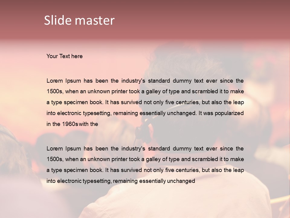 The Audience Wearing Head Phone For Online Translation PowerPoint Template