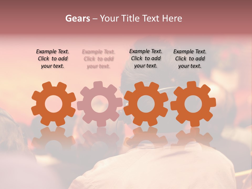 The Audience Wearing Head Phone For Online Translation PowerPoint Template