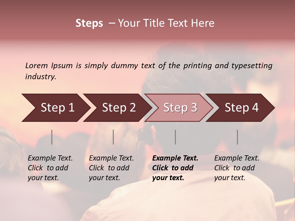 The Audience Wearing Head Phone For Online Translation PowerPoint Template