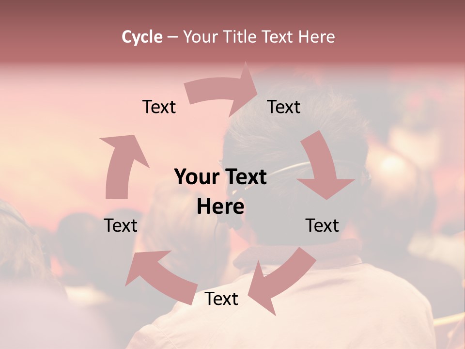 The Audience Wearing Head Phone For Online Translation PowerPoint Template