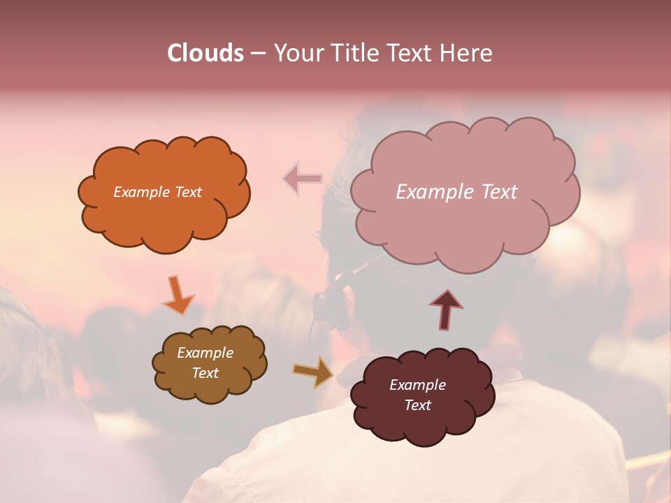 The Audience Wearing Head Phone For Online Translation PowerPoint Template