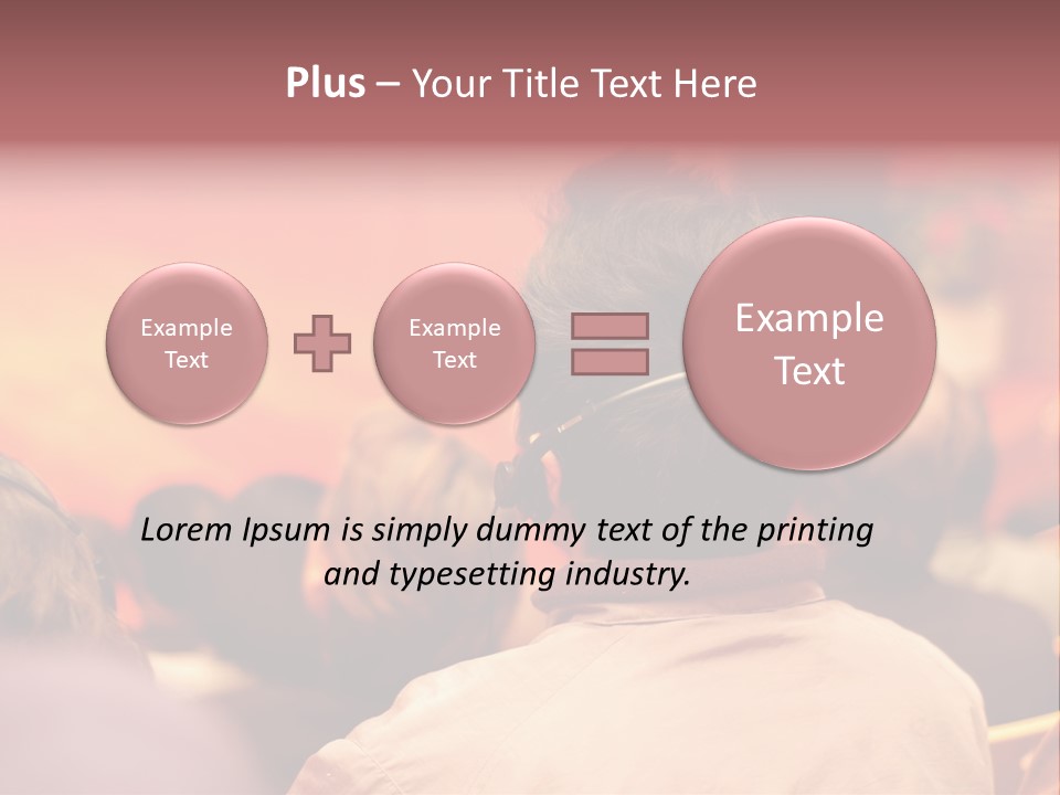 The Audience Wearing Head Phone For Online Translation PowerPoint Template