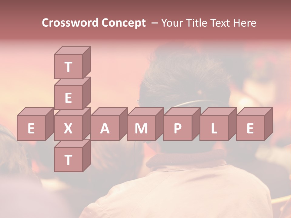 The Audience Wearing Head Phone For Online Translation PowerPoint Template