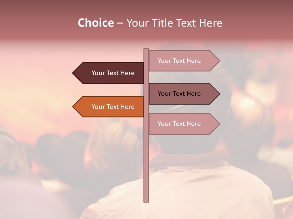 The Audience Wearing Head Phone For Online Translation PowerPoint Template