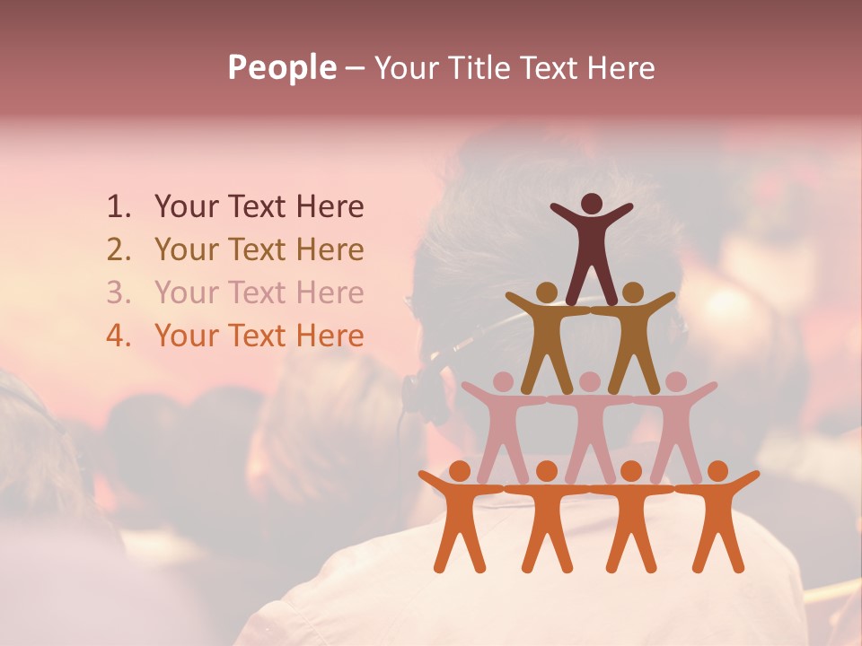 The Audience Wearing Head Phone For Online Translation PowerPoint Template