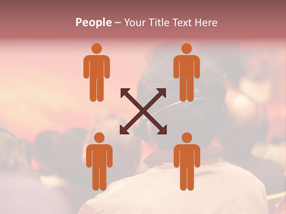 The Audience Wearing Head Phone For Online Translation PowerPoint Template