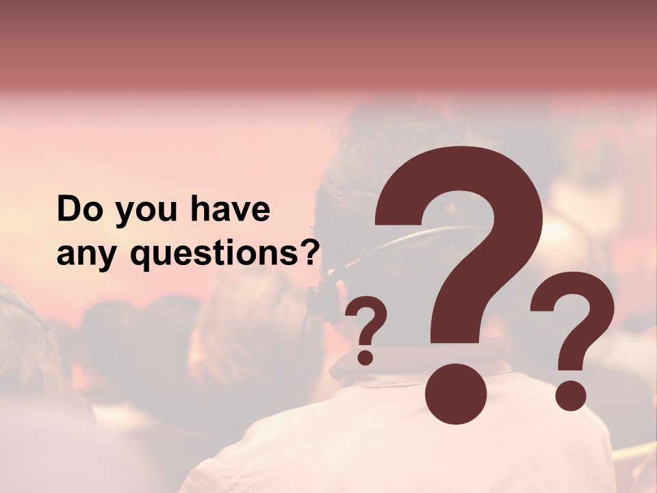 The Audience Wearing Head Phone For Online Translation PowerPoint Template