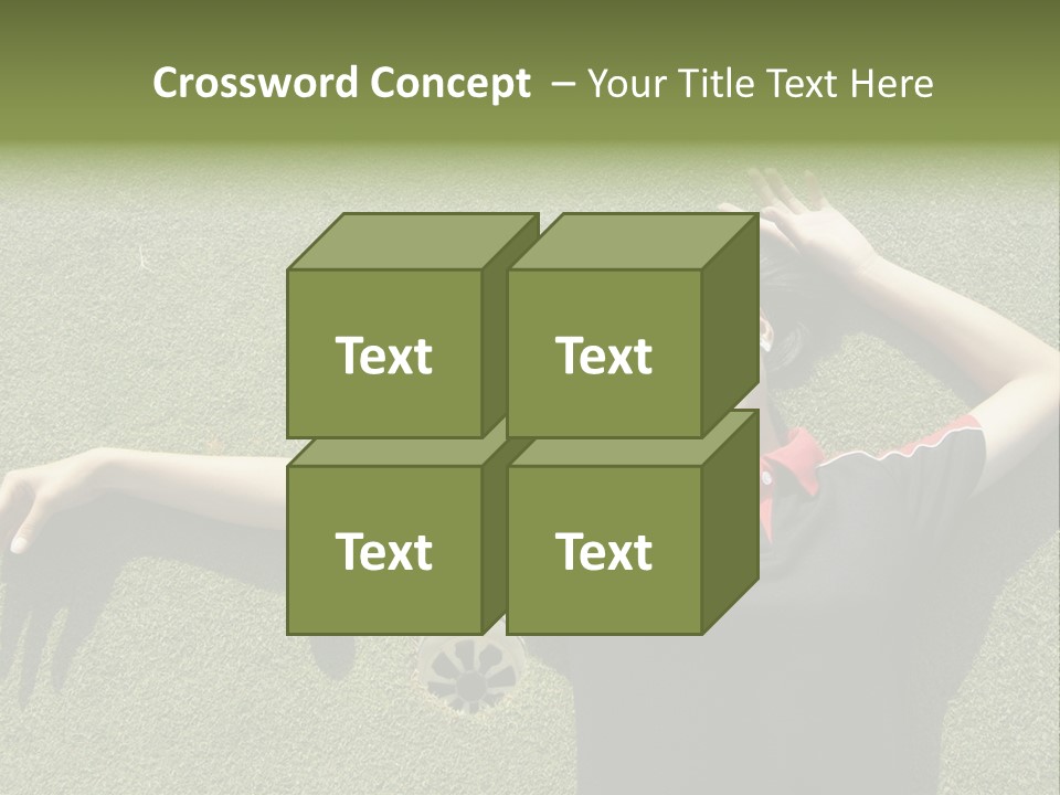 Young, Female Golf Player Smiling And Embracing The Hole At A Golf Course. PowerPoint Template