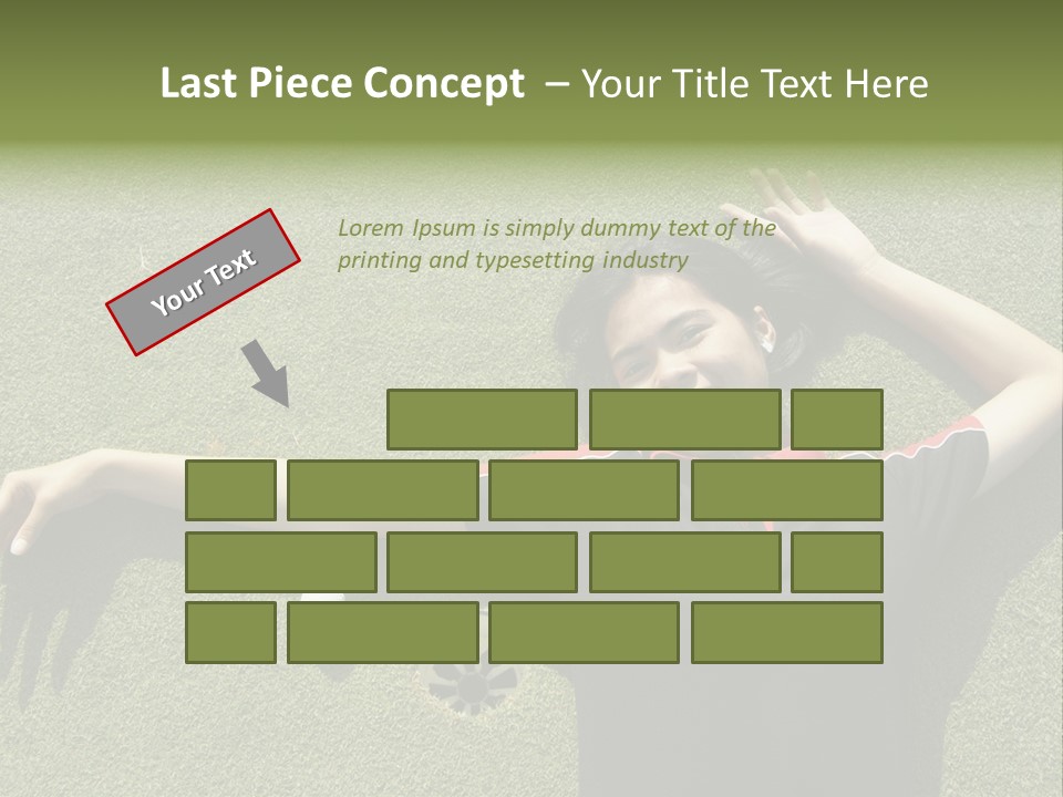 Young, Female Golf Player Smiling And Embracing The Hole At A Golf Course. PowerPoint Template