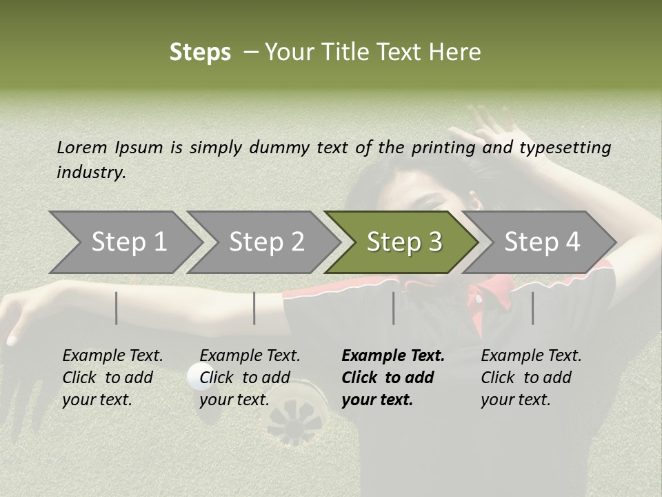 Young, Female Golf Player Smiling And Embracing The Hole At A Golf Course. PowerPoint Template