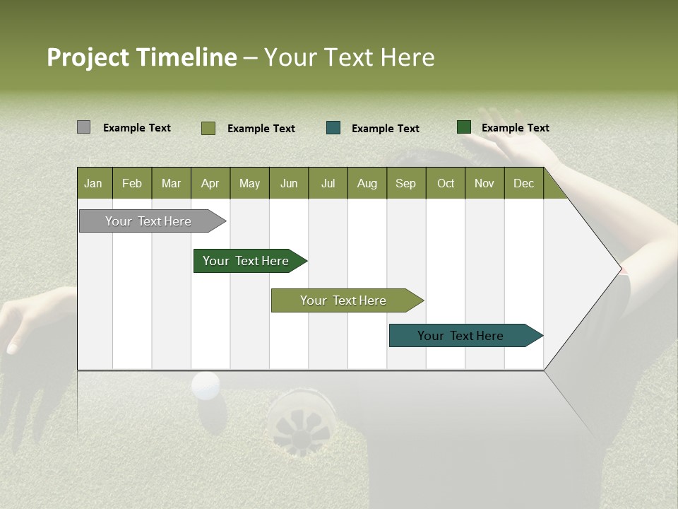 Young, Female Golf Player Smiling And Embracing The Hole At A Golf Course. PowerPoint Template