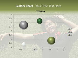 Young, Female Golf Player Smiling And Embracing The Hole At A Golf Course. PowerPoint Template