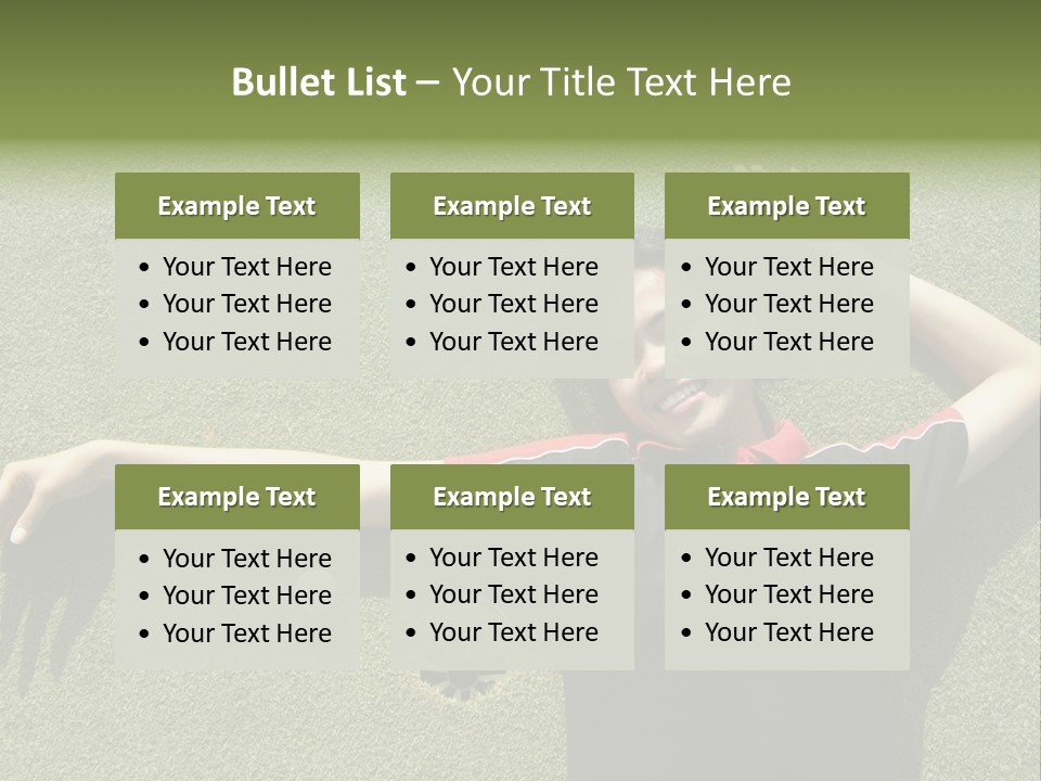 Young, Female Golf Player Smiling And Embracing The Hole At A Golf Course. PowerPoint Template