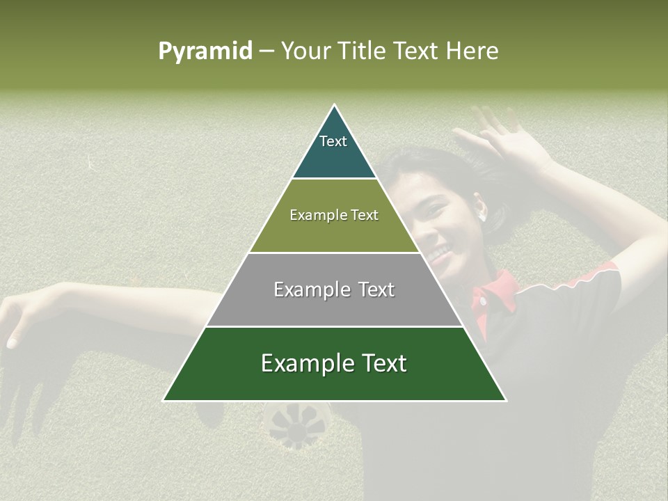 Young, Female Golf Player Smiling And Embracing The Hole At A Golf Course. PowerPoint Template